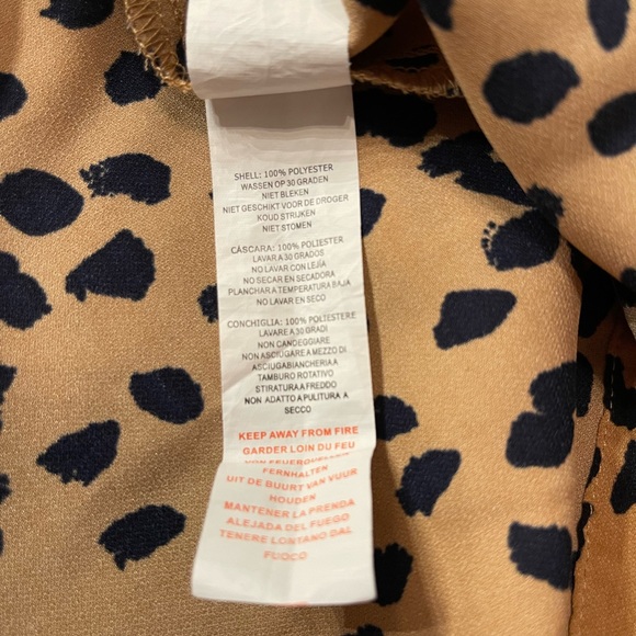 Boohoo (P) size 0 Dalmatian print button up shift dress camel color - Picture 7 of 9